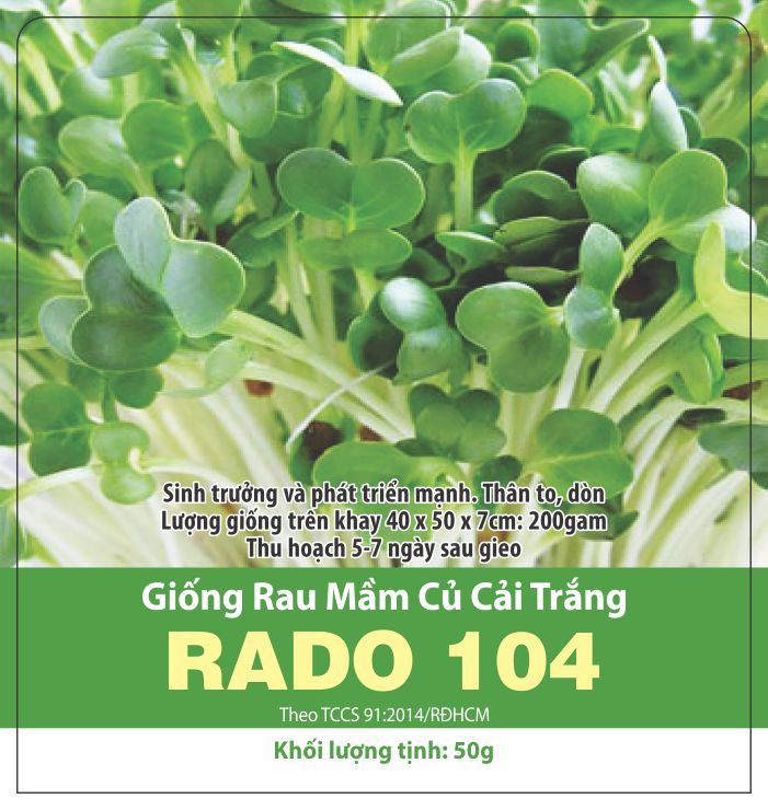 Hạt Giống Rau Mầm Củ Cải Trắng Thu Hoạch Sau 5 Ngày (50gr)