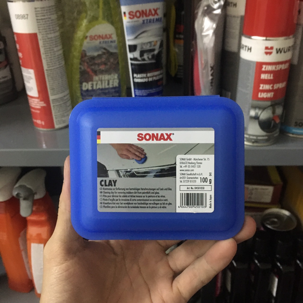 Mẫu Mới - Đất sét tẩy bụi sơn Sonax Clay blue 100g