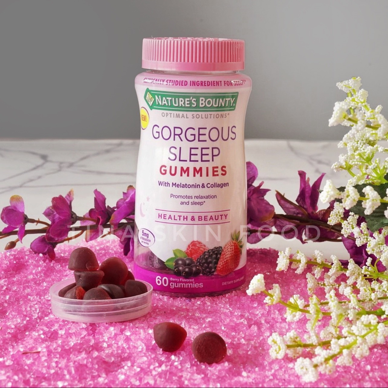 Kẹo Dẻo Giúp Ngủ Ngon Nature's Bounty Gorgeous Sleep Gummies With Melatonin & Collagen 60 viên