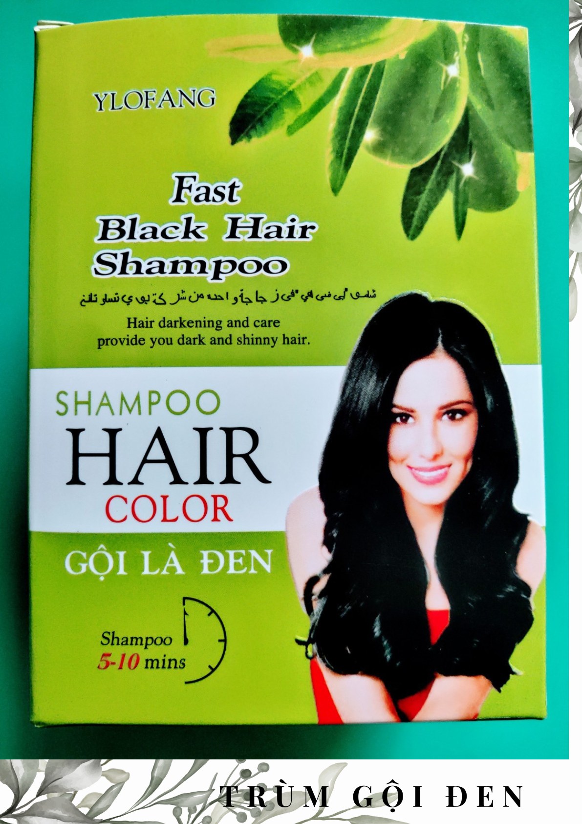 Dầu gội là đen thảo dược Olive Xanh hộp 10 gói