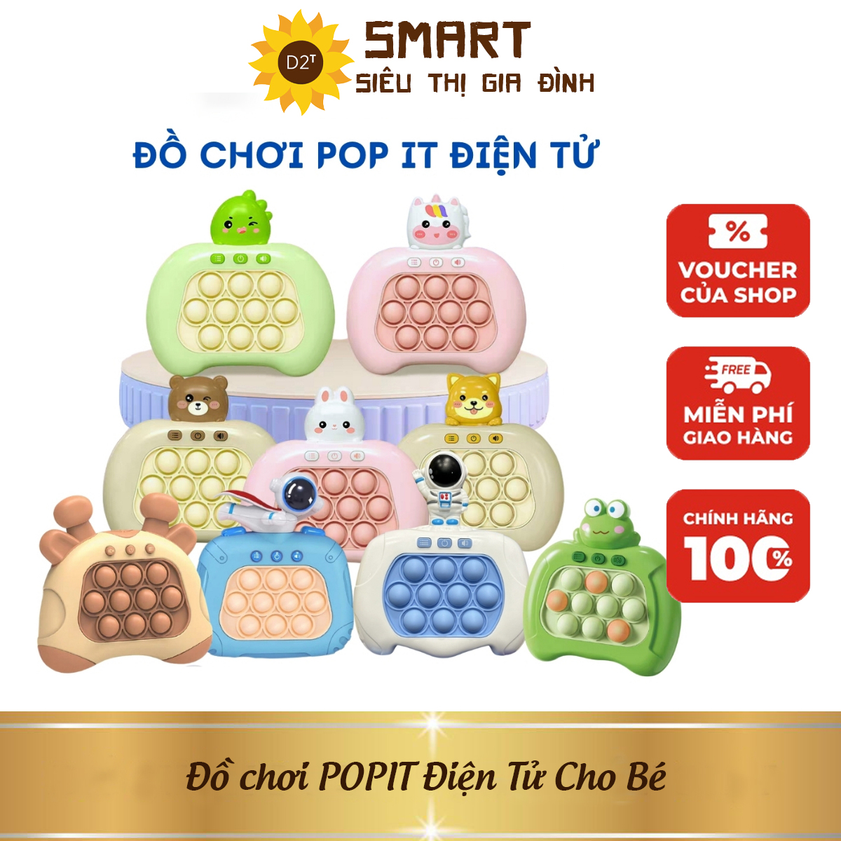 Đồ chơi popit điện tử cho bé có đèn có nhạc - đồ chơi phát triển trí tuệ cho các bé