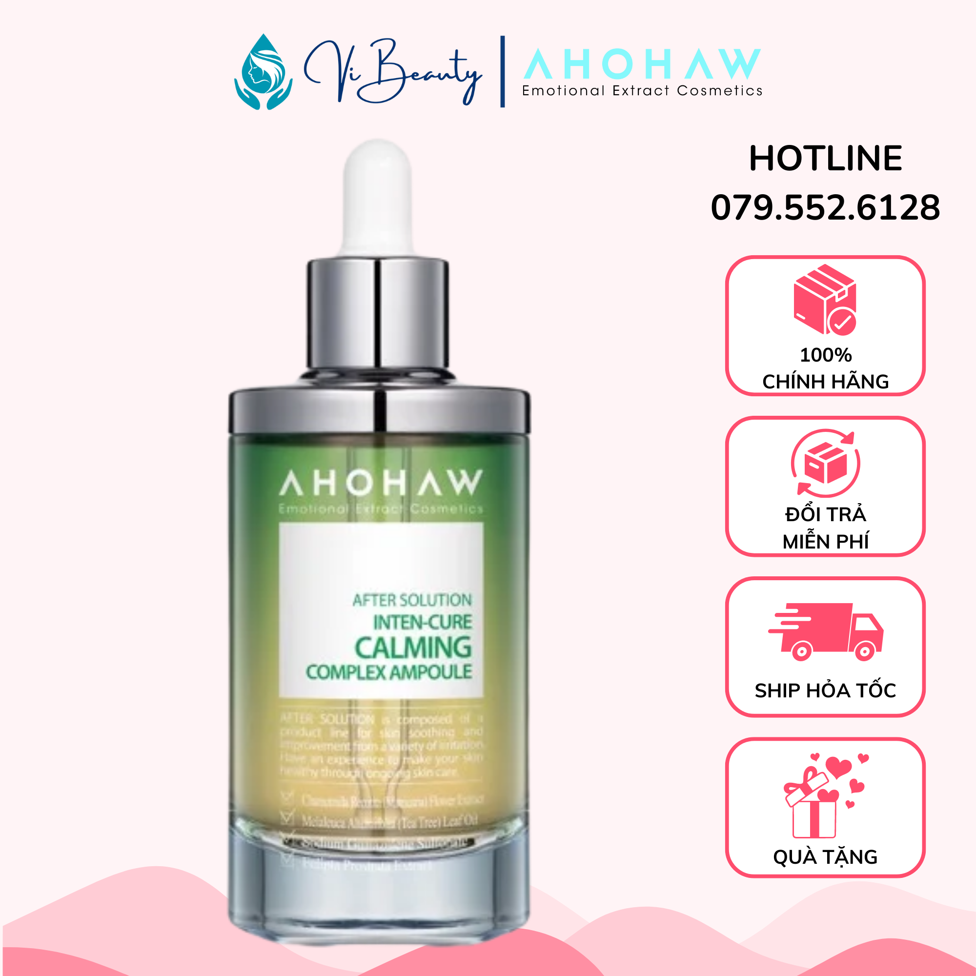 Serum tinh chất phục hồi da ahohaw intern-cure calming complex ampoule 150ml - giảm mụn, kiểm soát bã nhờn, làm dịu da