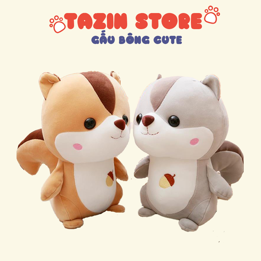 Gấu bông sóc hạt dẻ tazin shop, sóc nhồi bông hạt dẻ mềm mịn, dễ thương