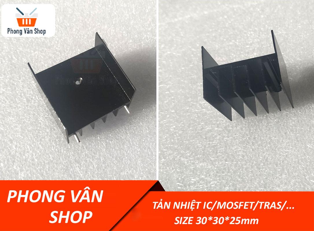 3 Nhôm Tản nhiệt đen cho IC-mosfet-transistor- kích thước 30x30x25mm