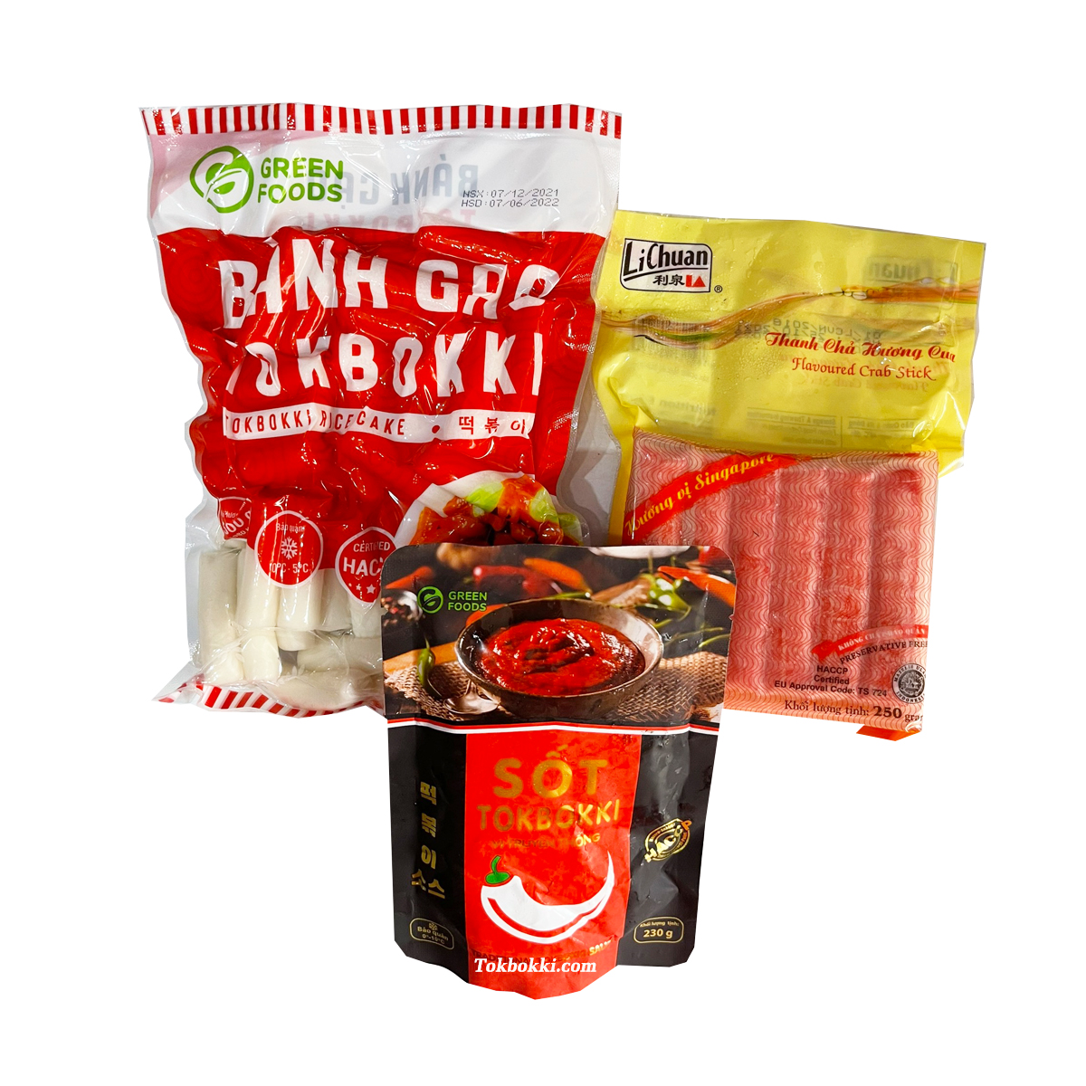 Combo thanh cua với bánh gạo tokbokki hàn quốc & sốt tokbokki