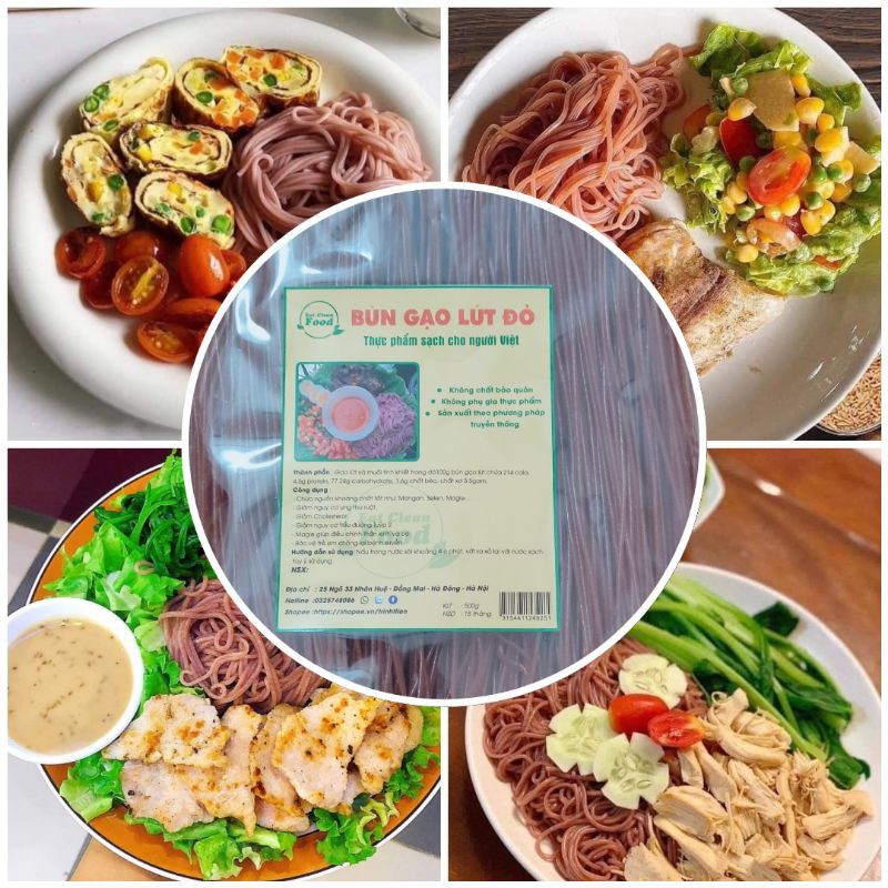 Bún Gạo Lứt Đỏ Siêu Rẻ Siêu Ngon Gói 500G