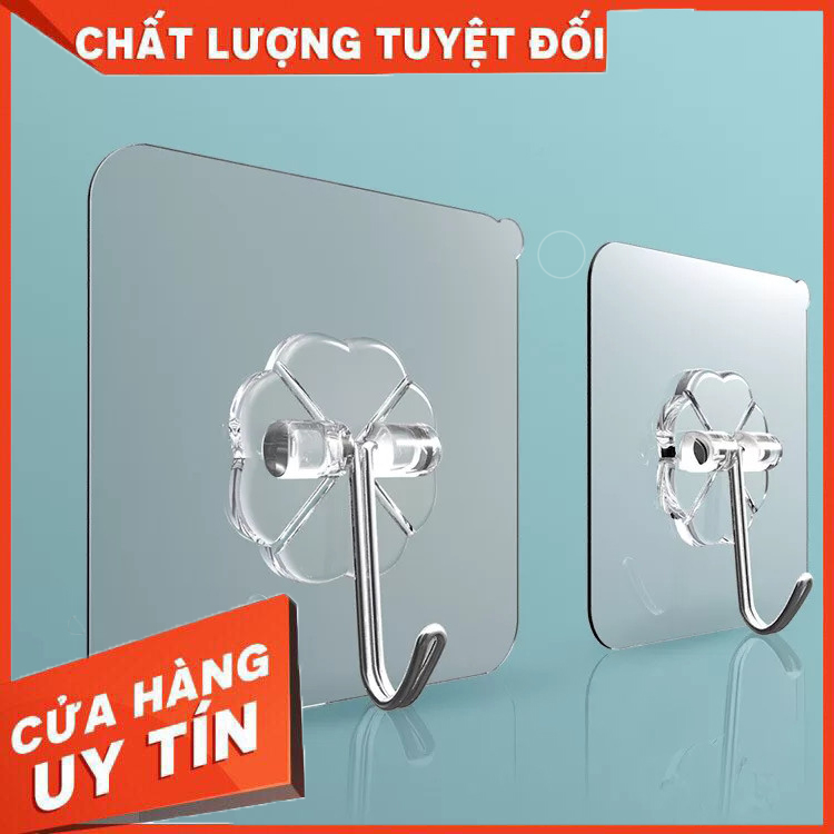 Combo 10 móc dán tường treo đồ trong suốt - móc dính cường lực thần thánh siêu dính đa năng..