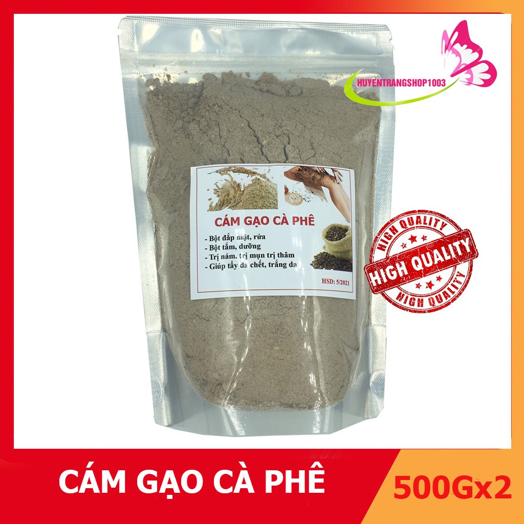 1Kg cám gạo cà phê cafe tẩy da chết handmade