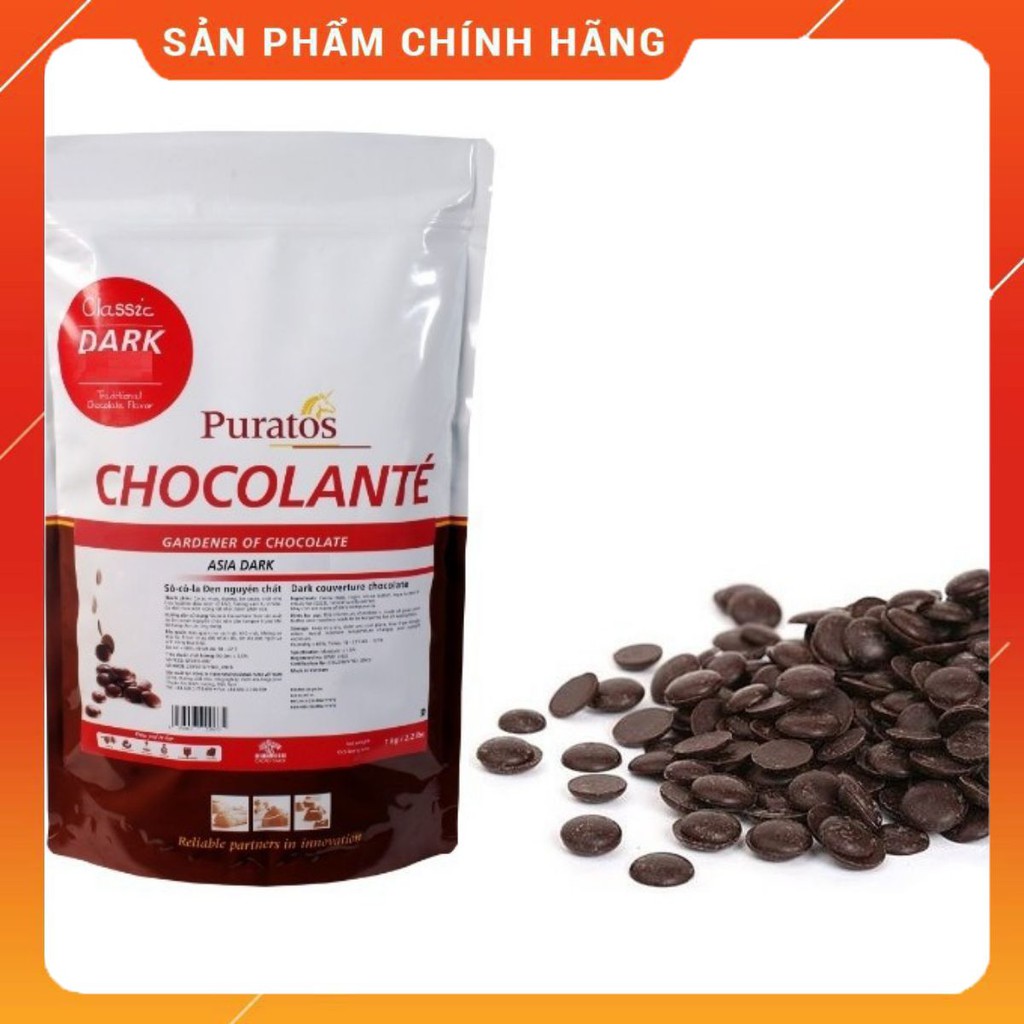 Socola Nút Đen 55% Chia Nhỏ Gói 100G
