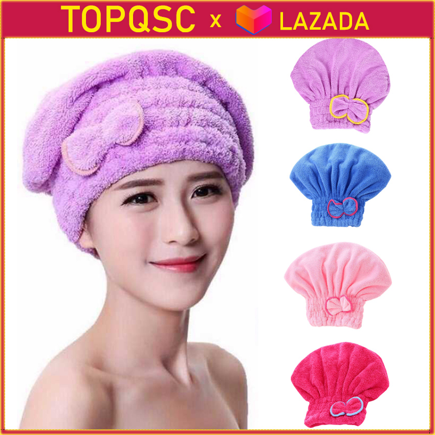 【Còn Hàng x TOPQSC】1 Chiếc Khăn Tắm Sấy Tóc Nhanh Khăn Quấn Nơ Spa Phụ Kiện Phòng Tắm Mũ Tắm Thiết Kế Cho Nữ