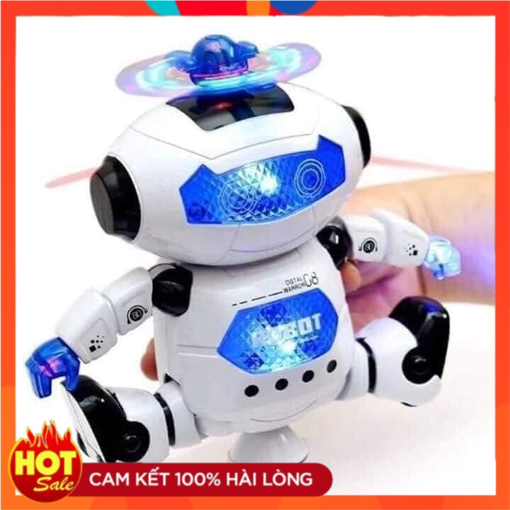 Bộ đồ chơi Rô-bốt thông minh xoay 360 độ phát sáng, phát nhạc- đồ chơi an toàn và thông minh cho bé