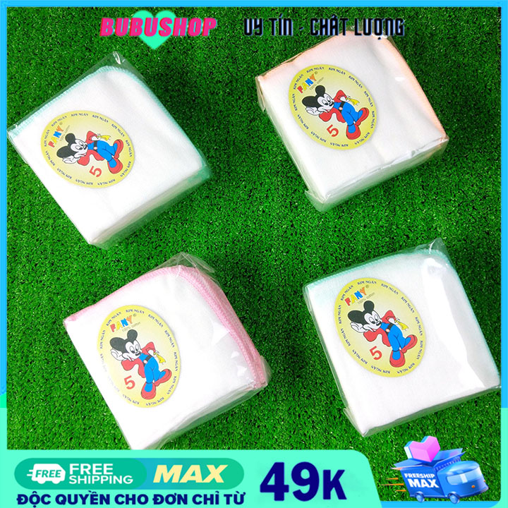 Khăn sữa 4 lớp dành cho bé sơ sinh Fany , khăn mùng lau mặt cho bé 4 lớp mỏng kích thước 25*25cm