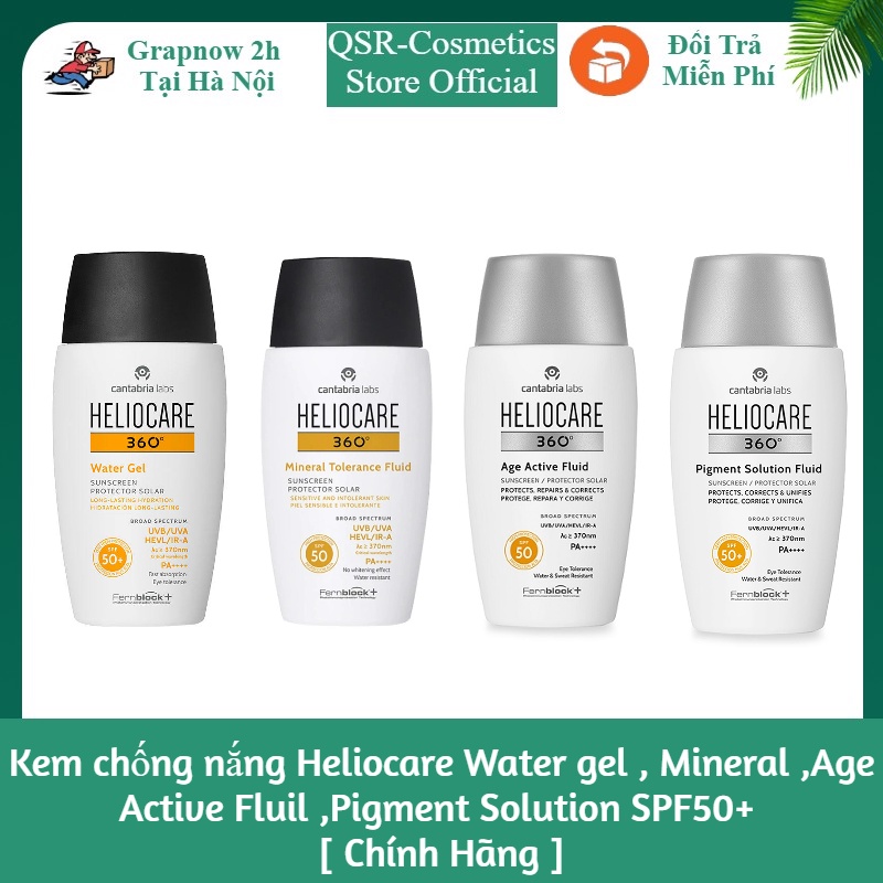 Kem chống nắng Heliocare Water gel , Mineral ,Age Active Fluil