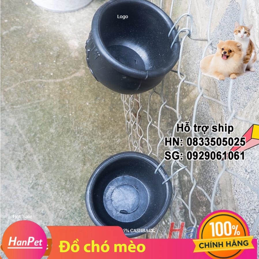 Hanpet - (Bộ 2 chiếc) Cóng gà chọi bằng cao su siêu bền ( 2 congcs) máng ăn gia cầm hình tròn có móc treo ch