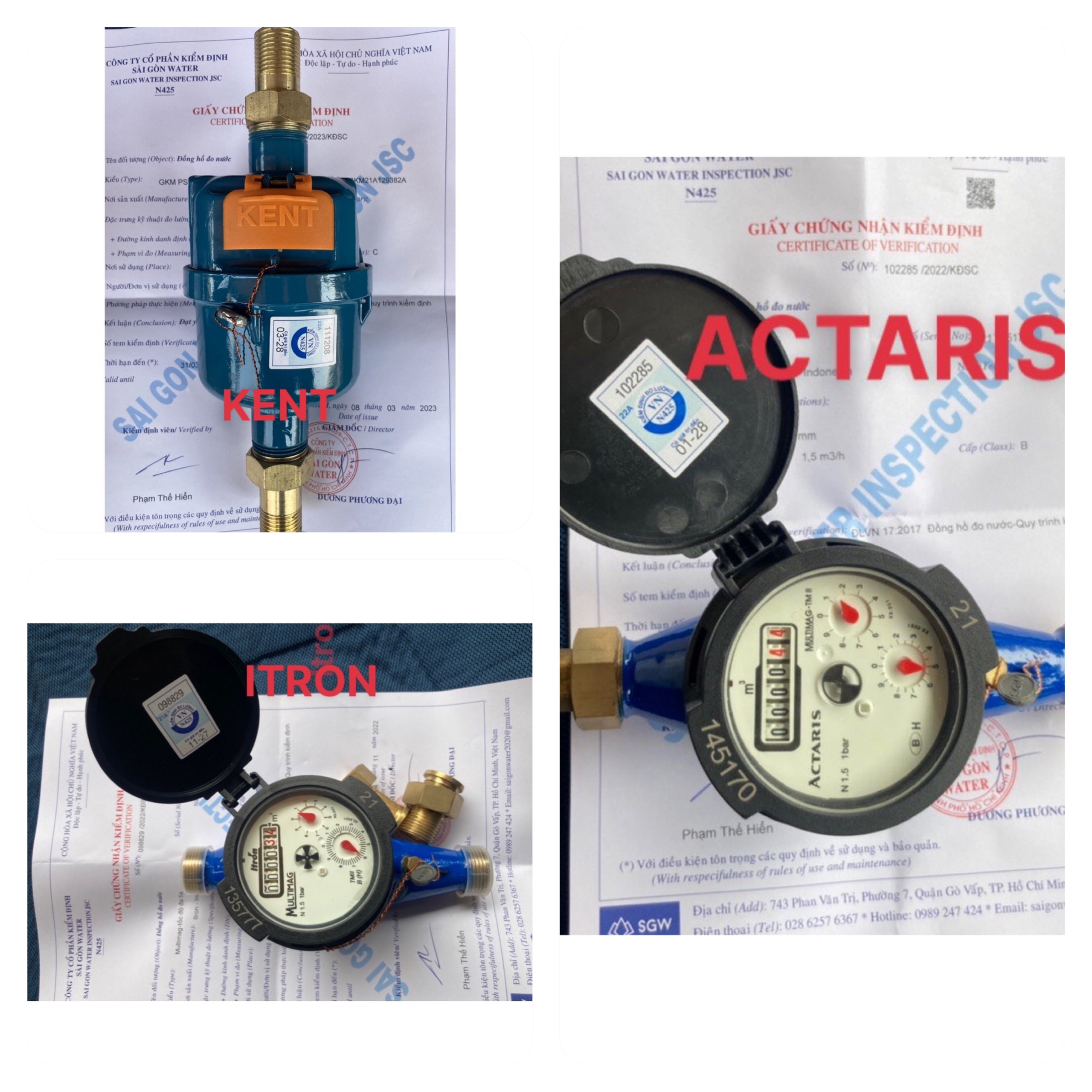 Đồng hồ nước sinh hoạt có kiểm định, đồng hồ nước actaris, đồng hồ nước itron, đồng hồ nước kent, đồng hồ nước