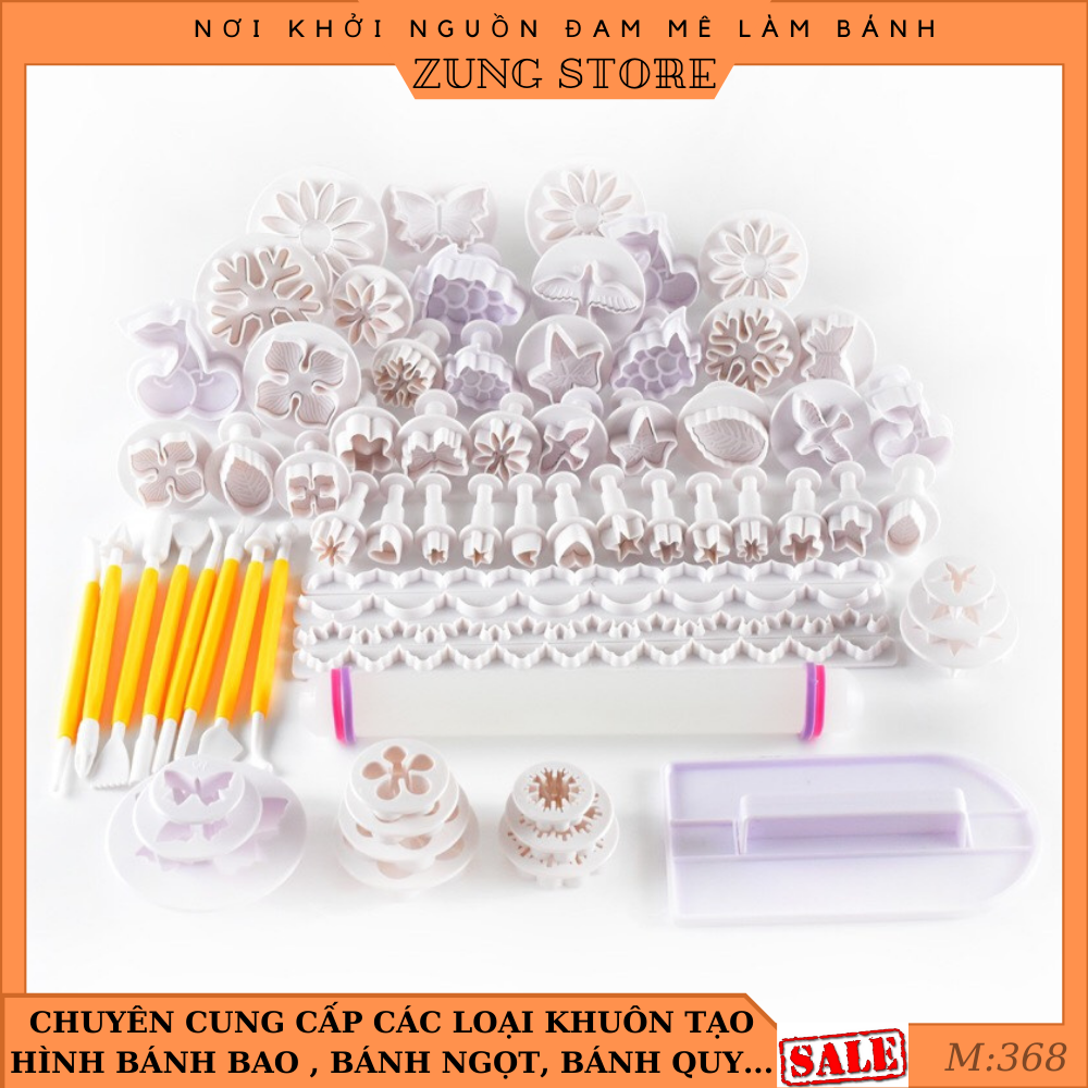 Bộ Khuôn Và Dụng Cụ Tạo Hình 68 Chi Tiết ,Tạo Hình Bánh Bao, Bánh Mì, Bánh Trôi, Fondan, Đất Nặn, Trang Trí Bánh M368