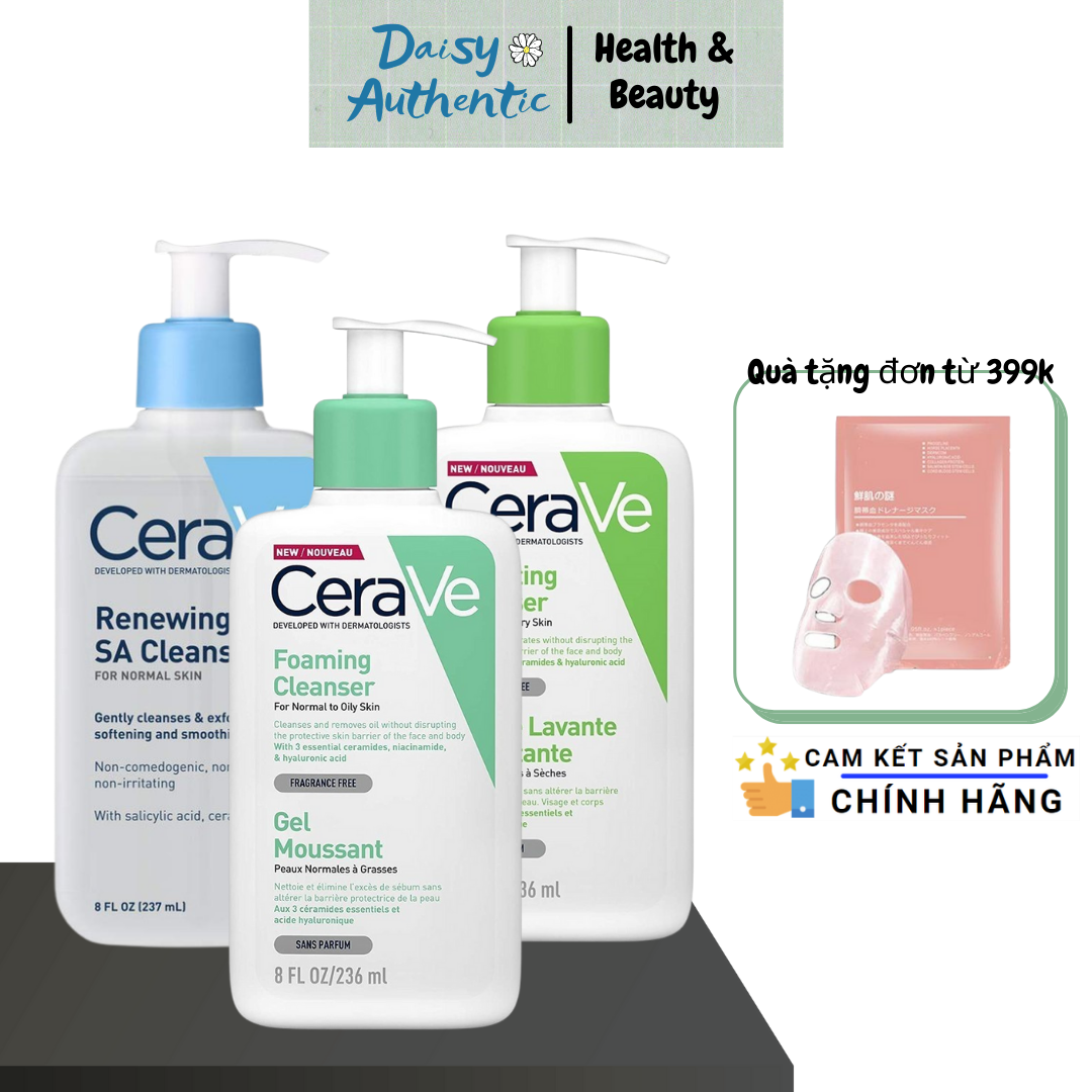 Sữa rửa mặt cerave cleanser da dầu da khô 236ml 473ml