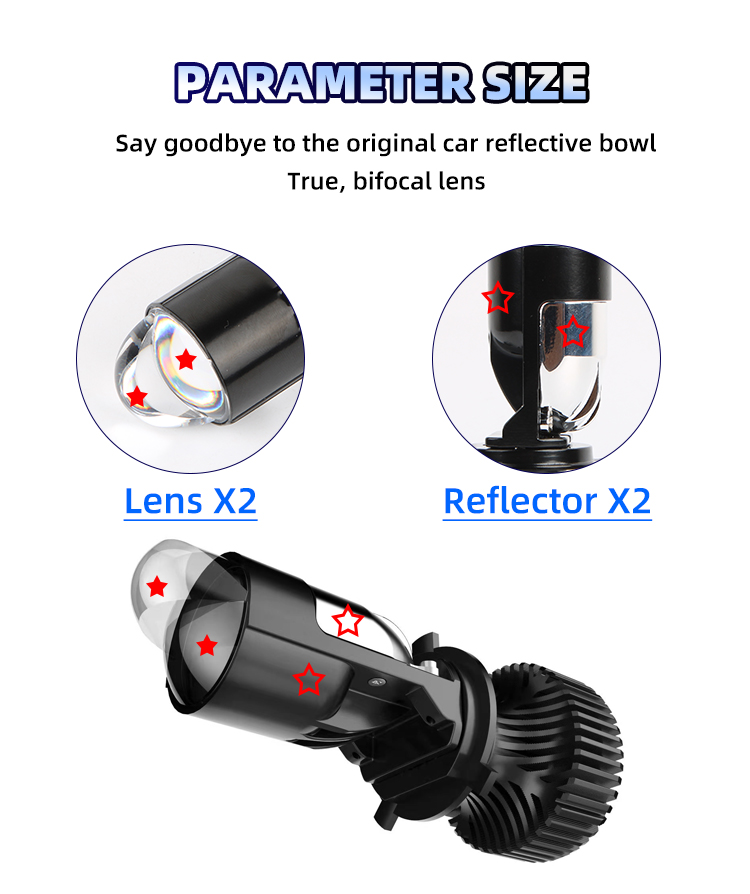 Led H4 bi cầu mini A82 2021 có 2 bi cầu cốt pha đều gom chống chói