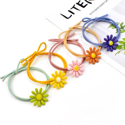 Dây buộc tóc hoa cúc trắng siêu xinh
