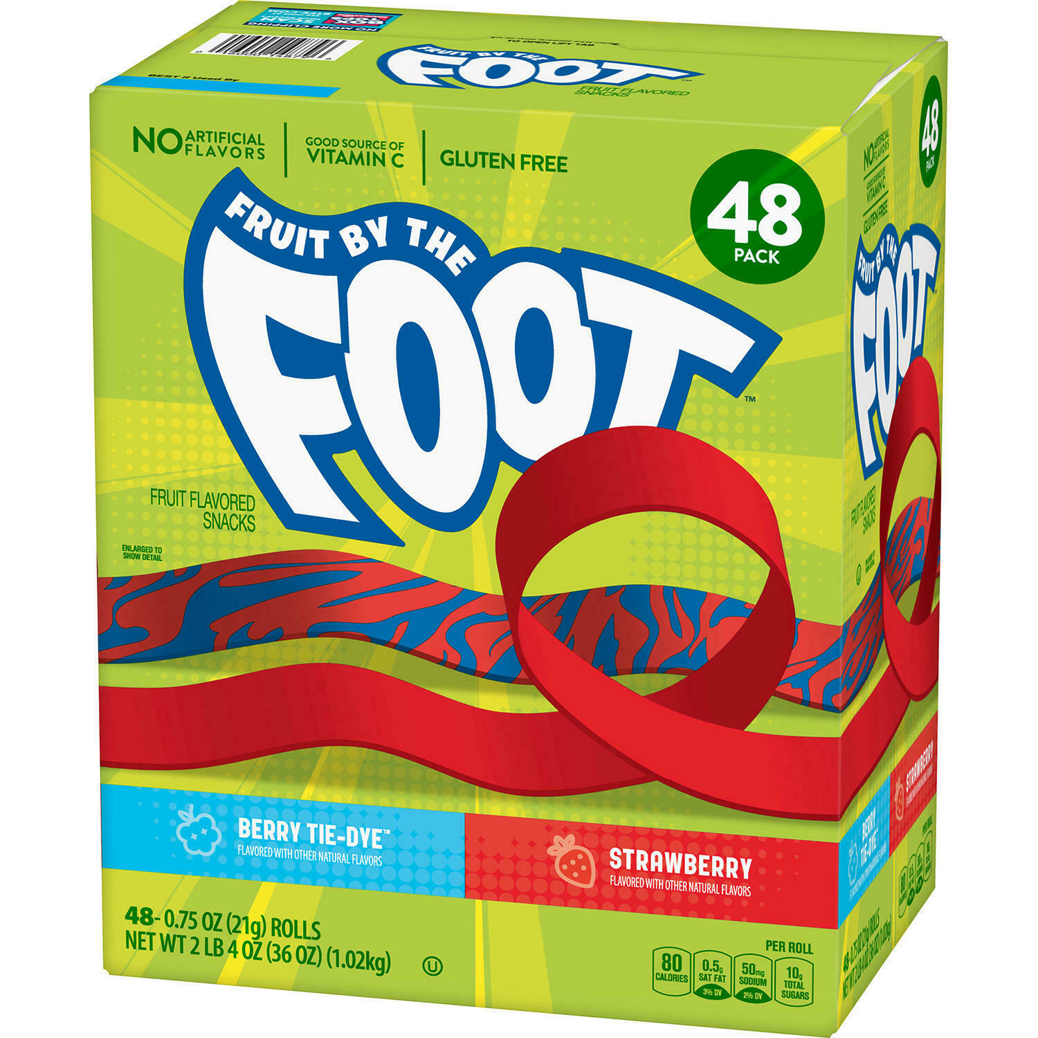Kẹo dẻo trái cây cuôn FRUIT BY THE FOOT SNACKS Gluten Free vị Berry và Dâu của GENERALS MILLS Mỹ mỗi cuộn 21gr