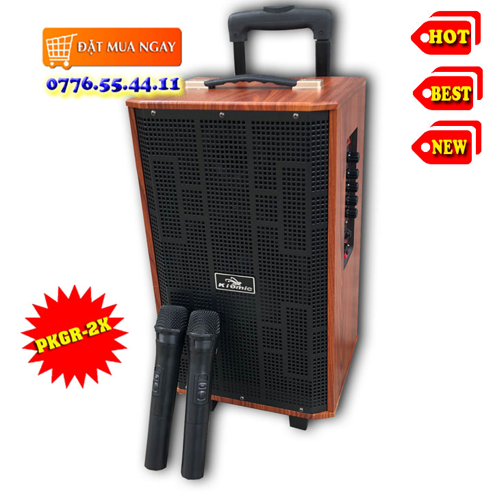 Loa Karaoke Bluetooth Di Động Vali Kéo Kiomic K85 Thùng Gỗ Shop Hung Phat