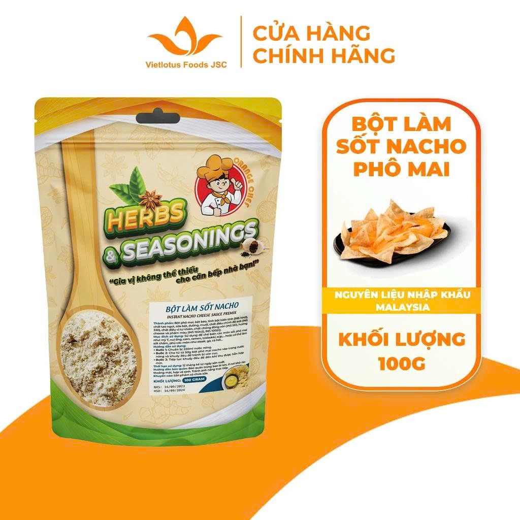 Bột Làm Sốt Mì Ý Phô Mai Instant Nacho Cheese Sauce Premix túi 50Gr Dạng Bột Nguyên Liệu Nhập Khẩu