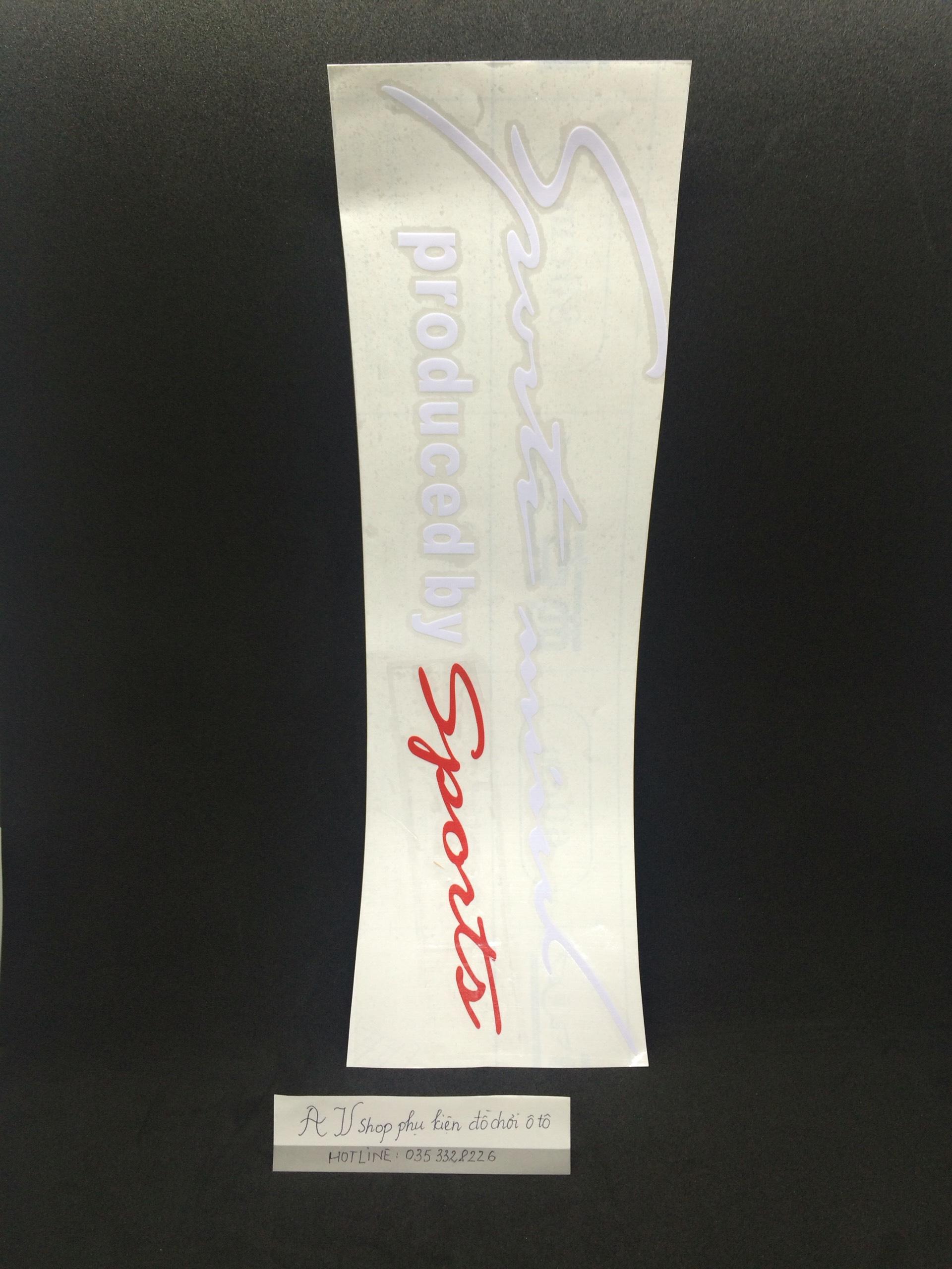 Sport mind 30cm x 15cm trắng đỏ