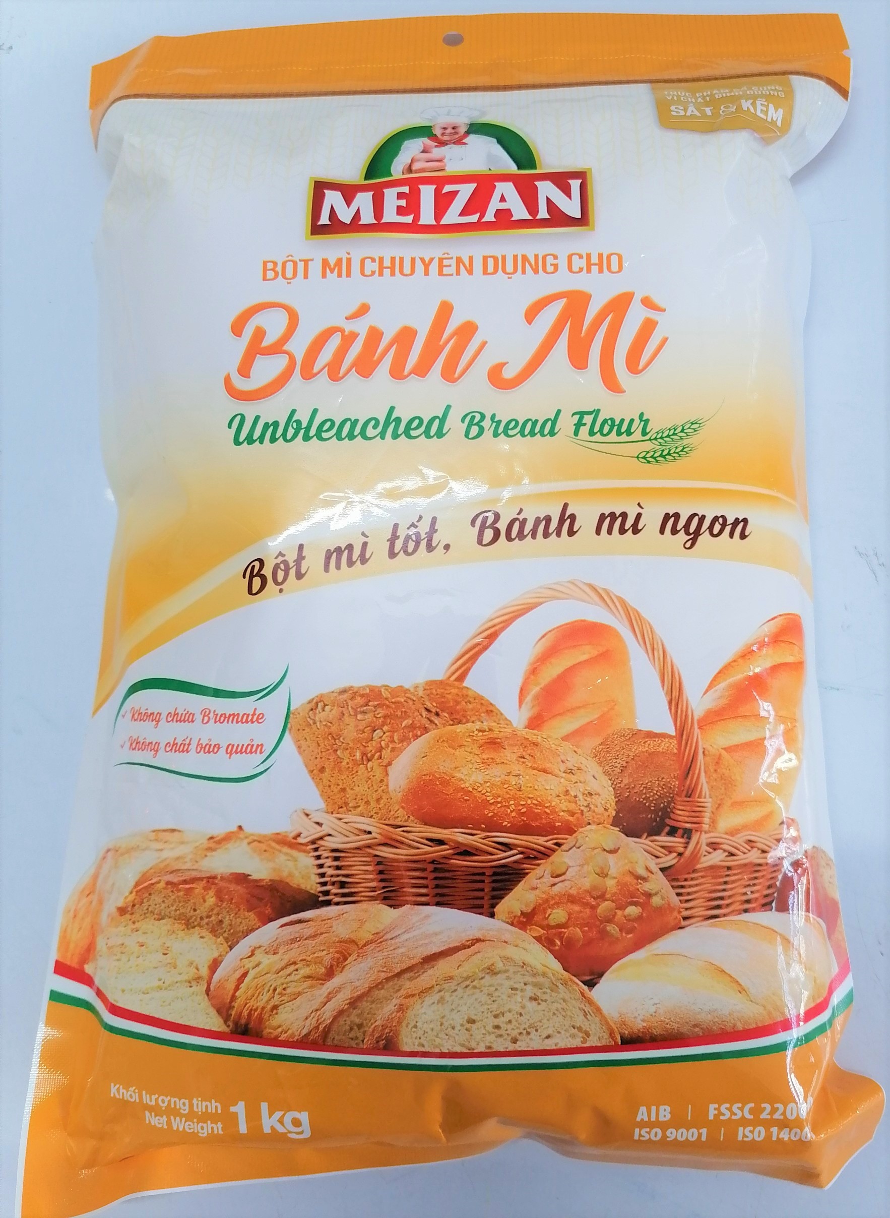 MEIZAN túi 1 Kg BỘT BÁNH MÌ Unbleached Bread Flour HALAL