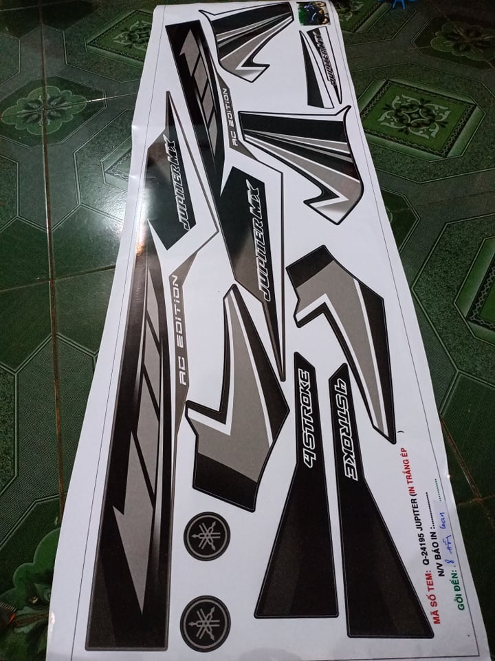 Tem rời jupiter mx đen bạc