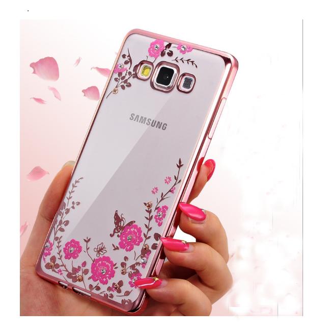 Ốp lưng Samsung Galaxy A7 2015 hoa hồng đính đá