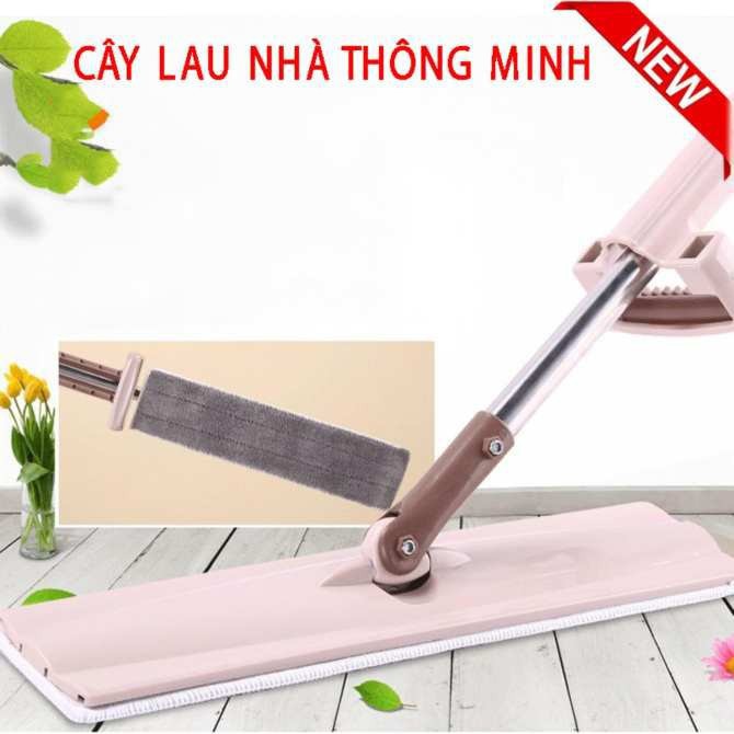 Chổi lau nhà tự vắt xoay 360 độ- tặng 1 miếng bông lau