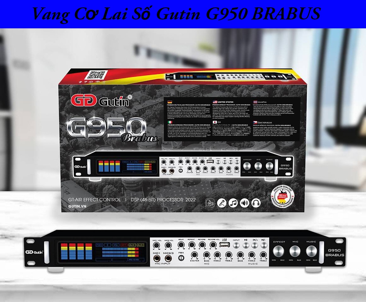 Vang cơ karaoke chuyên nghiệp,vang cơ lai số gutin hot nhất 2022 | vang cơ gutin g950 brabus – chống hú cực tốt,đầy đủ cổng kết nối av,usb,coaxial,,bluetooth 5.0,echo siêu mượt,có reverb,màn hình hiển thị đầy đủ thông số
