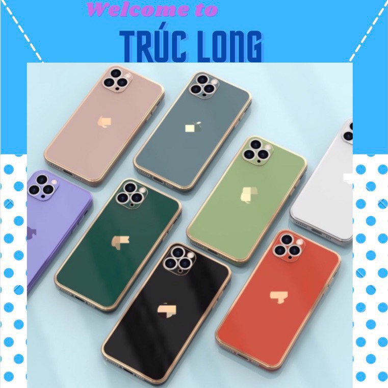 Ốp lưng cạnh vuông màu dẻo trái táo 6/6s/7/8/se 2020/6 plus/6s plus/7 plus/8 plus