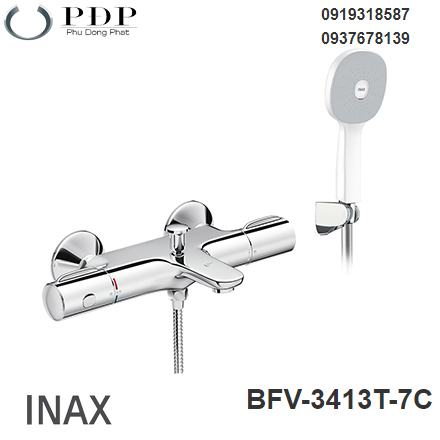 Vòi sen điều chỉnh nhiệt độ Inax - Sen Tắm Nhiệt Tự Động Inax BFV-3413T-7C - Hoa sen tắm nhiệt độ kèm tay sen tăng áp Inax