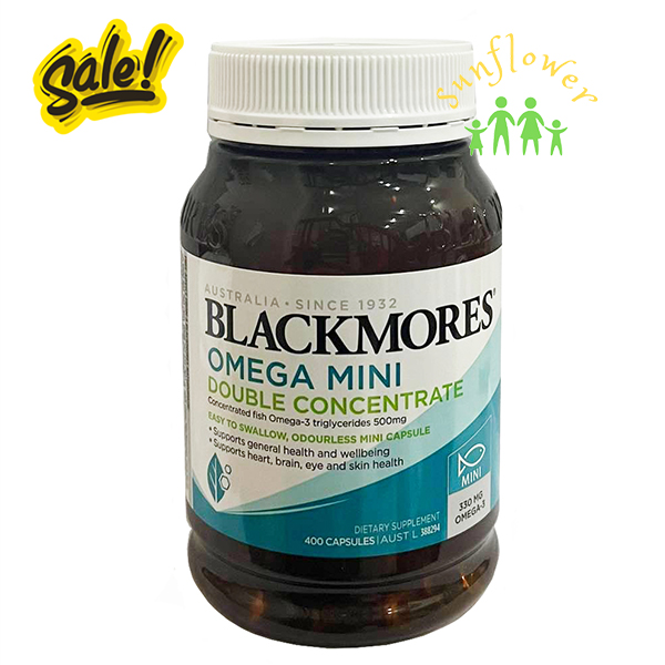 Dầu cá không mùi Blackmores Fish Oil Odourless Mini Caps Bổ Sung Omega3 400 viên