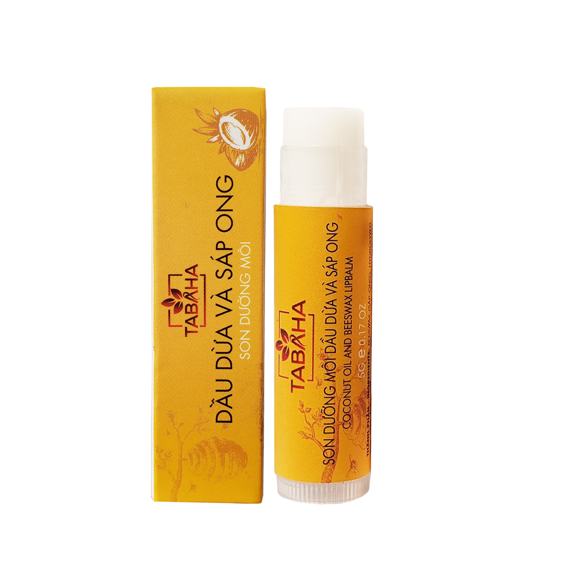 Son Dưỡng Môi Tabaha Dầu dừa sáp ong Hỗ Trợ Giảm Thâm & Làm Hồng Môi