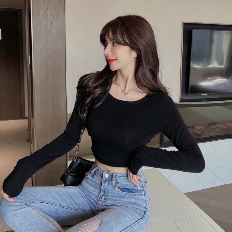 Áo kiểu croptop tay dài