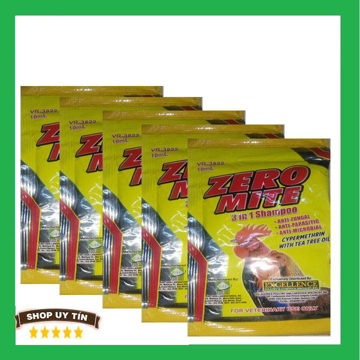 zero mite combo 5 gói xà bông tắm gà bóng lông thơm sạch. [ShopGaVip]