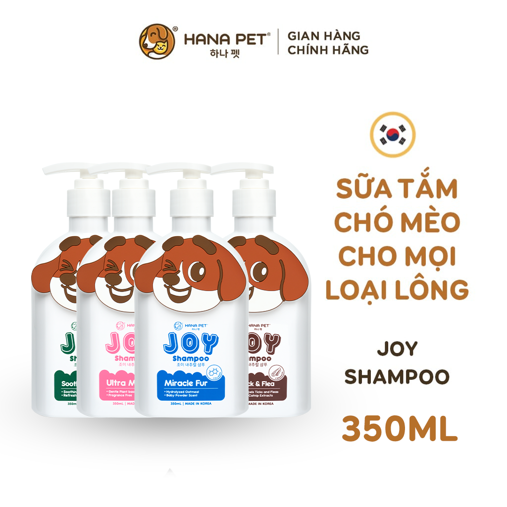 Sữa tắm thú cưng JOY thích ứng mọi loại lông 350ml - Hana Pet Việt Nam