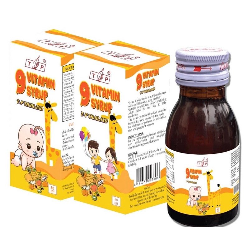 Combo 3 chai Siro ăn ngon 9 Vitamin TP Thái Lan