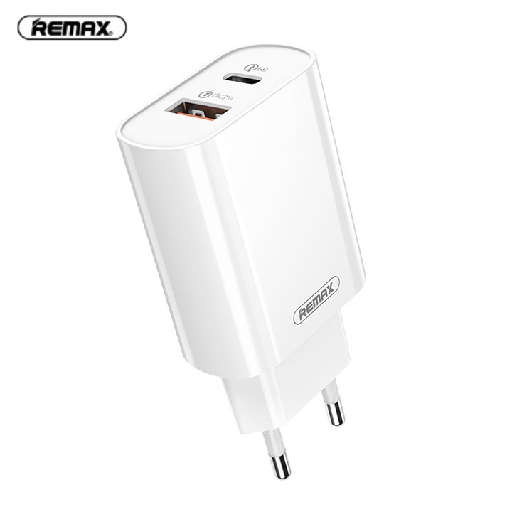 Bộ sạc nhanh remax rp-u37 tích hợp 2 cổng usb qc 3.0 và pd 18w