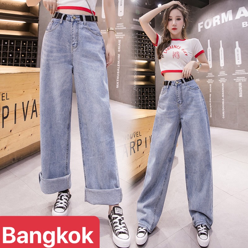 QUẦN JEAN BAGGY NỮ CHẤT BÒ XANH ỐNG RỘNG LƯNG CAO NÂNG MÔNG HOT TREND ULZZANG BK-20 - TÝ GOLD 2020