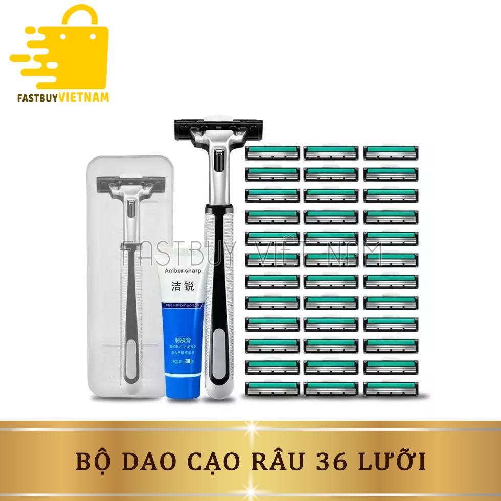 Bộ Dao Cạo Râu 36 Lưỡi Cạo Kép Thay Thế ,Siêu Sắc, Không Gây Đau Rát Khi Cạo+ Tặng Kèm Tuýp Kem Cạo Râu