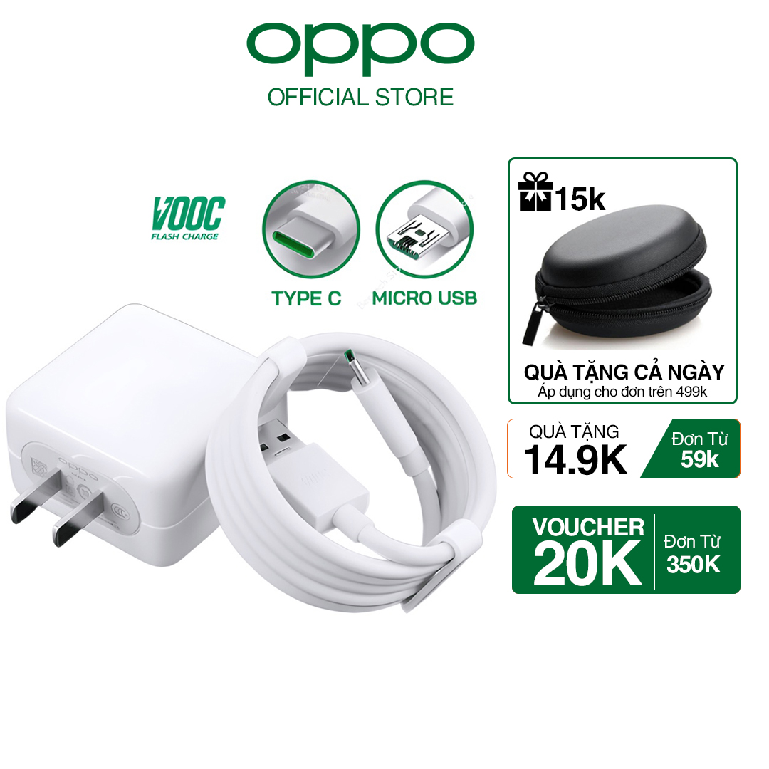 Bộ sạc OPPO siêu nhanh VOOC 20W R17 Type C Micro Dây sạc oppo Cáp sạc nhanh oppo Bảo hành 6 tháng PK DO GIA