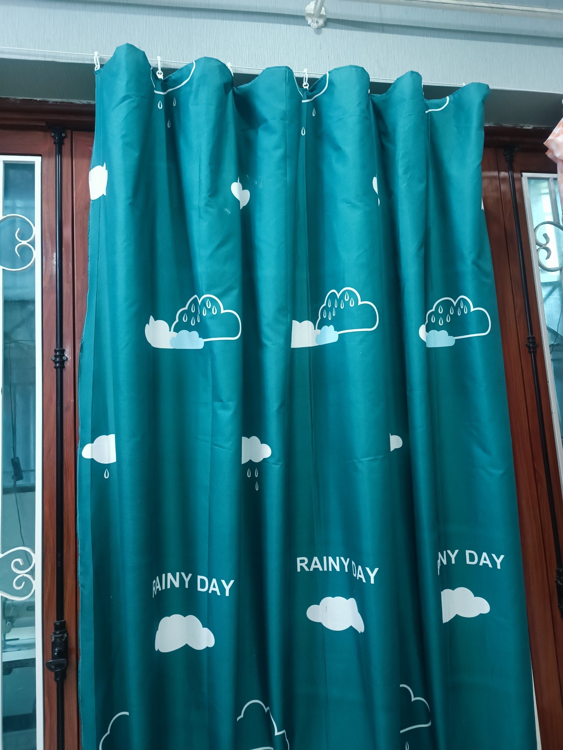 Rèm che ngăn phòng vải Cotton Poly có móc treo sẵn , 1MX1M3,1M4X1M5,1M4X1M8,1M5X2M2 mẫu RAINDAY