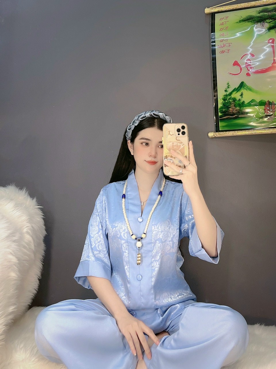 Đồ lam đi chùa #mã freeship xtra rp028# bà lai gấm