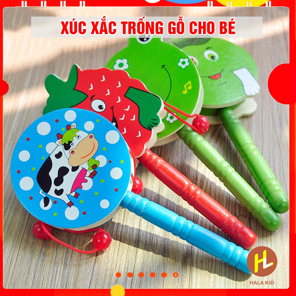 Xúc xắc trống gỗ nhiều mẫu ngỗ nghĩnh cho bé