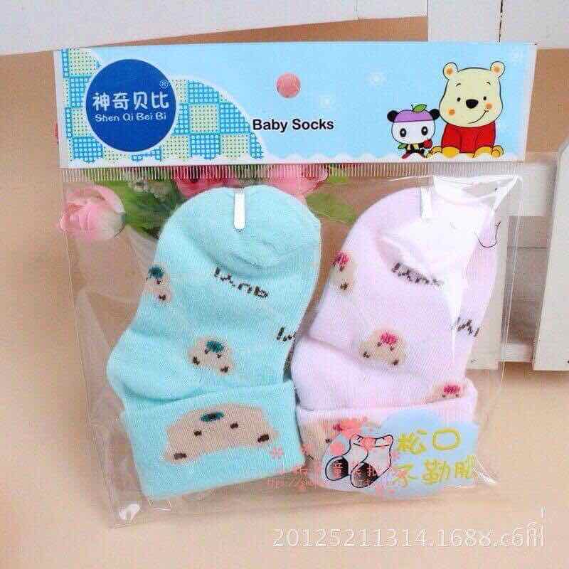 set 2 đôi tất sơ sinh cho bé yêu