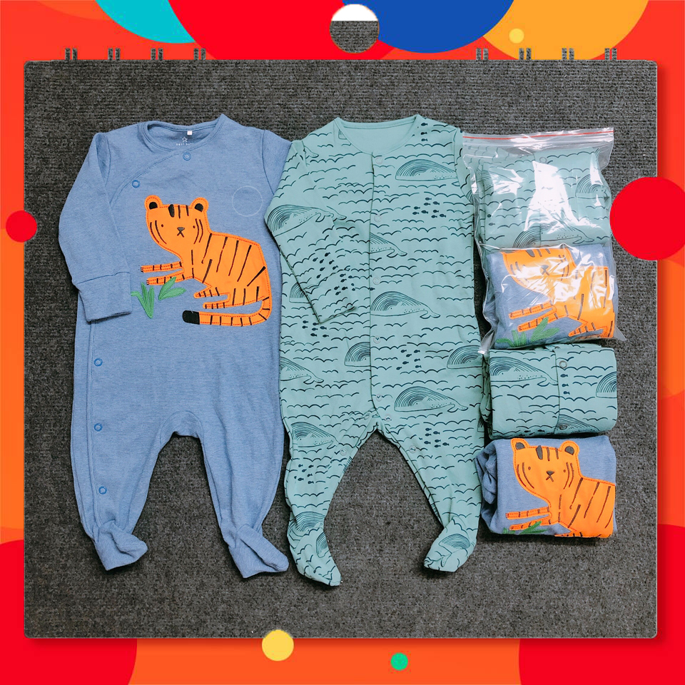 Set 2 bộ body sleepsuit Next xuất dư xịn cho bé 6, 9, 12 tháng