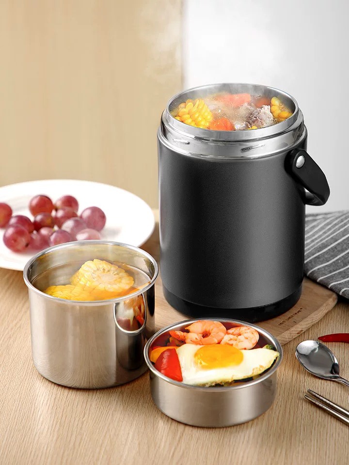 Hộp cơm giữ nhiệt, Hộp đựng cơm giữ nhiệt 3 ngăn INOX 304 - CAM KẾT GIỮ NHIỆT ÍT NHẤT 8 TIẾNG